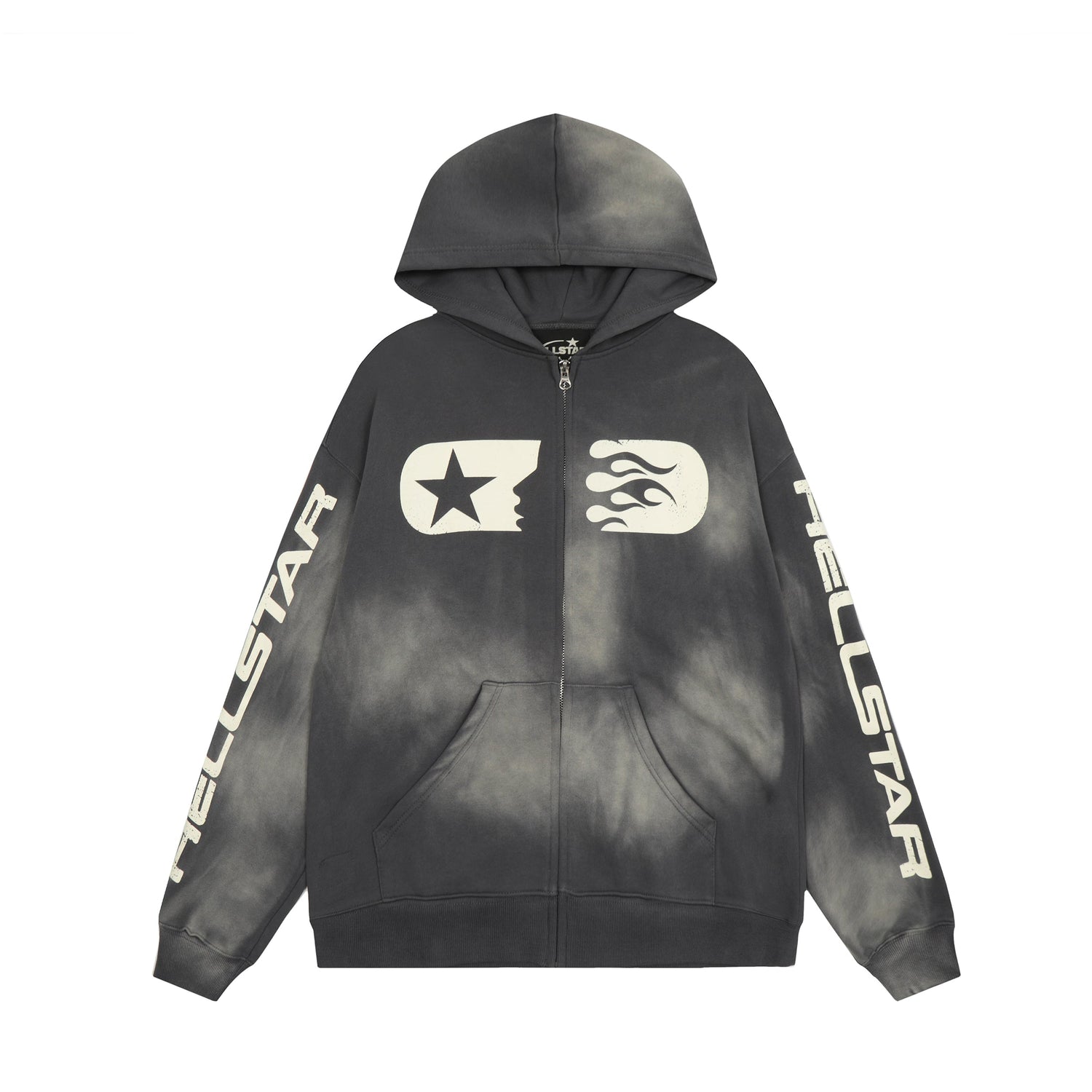 Urban Gray Unisex Hellstar Studios Zip Hoodie – Effortless Style Meets Cozy Comfort