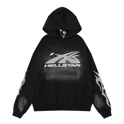 Hellstar Faded Black Hoodie/Pants With Grey Logo (2-Piece)