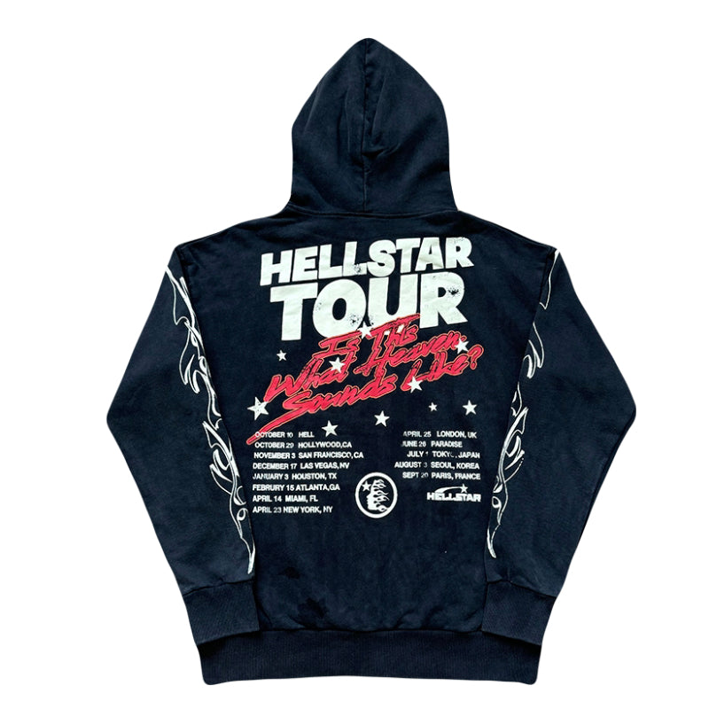 Hellstar Studios Records Tour Hoodie Vintage Black